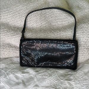Whiting and Davis black crystal mesh bag